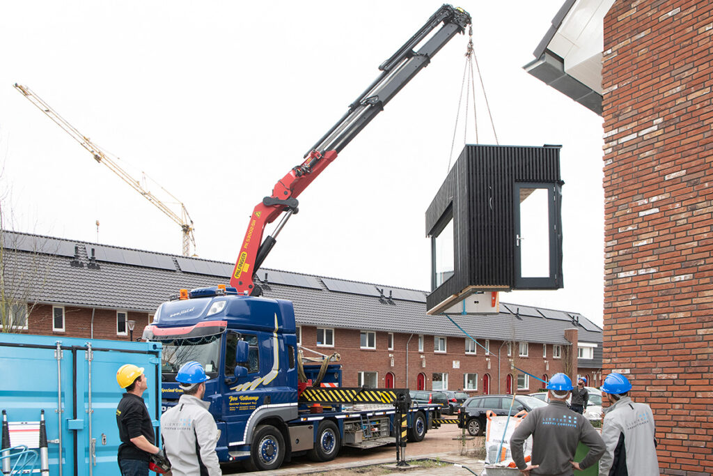Liemers prefab concept uitbouw in Barneveld snel gebouwd
